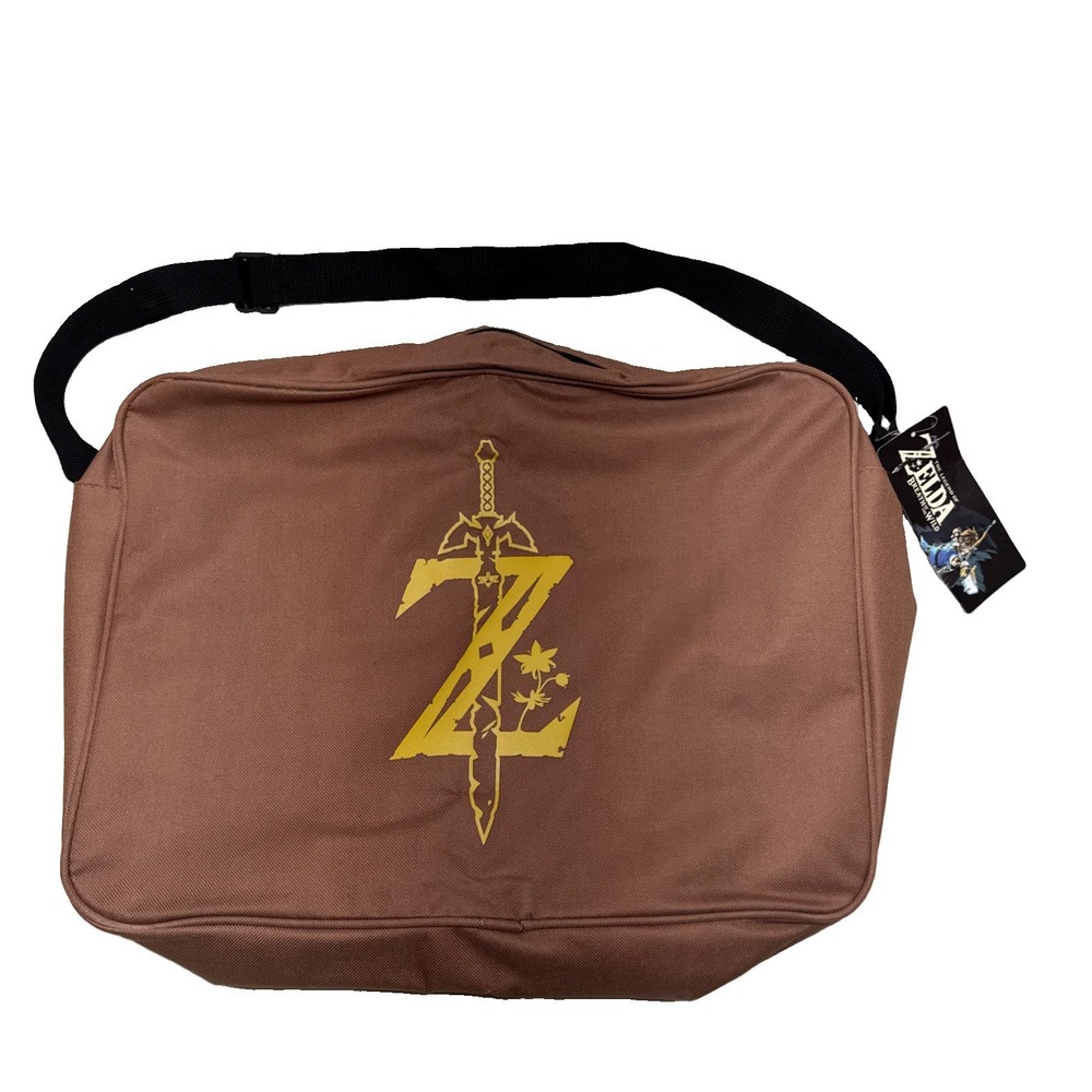Legend of Zelda Breath of the Wild Messenger laptop Bag Brown Z Sword CultureFly